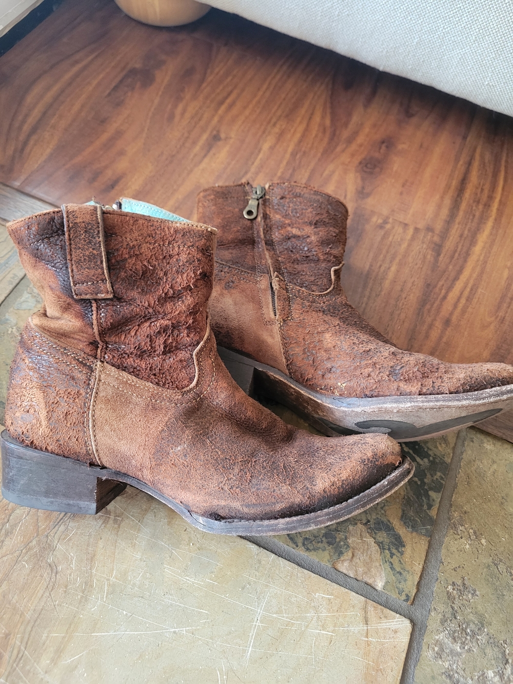 Corral Women’s Lambskin Brown Western Ankle Boots